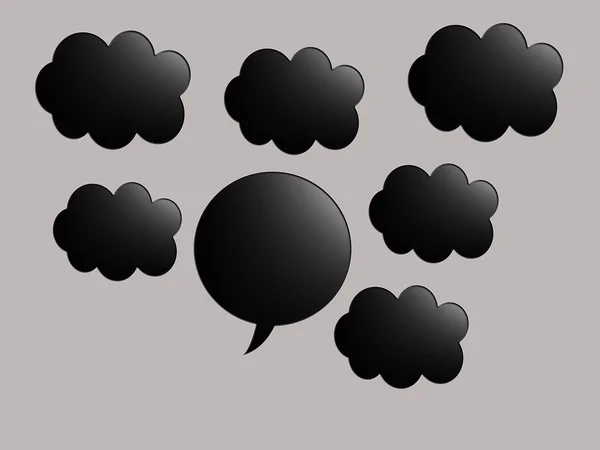 speech bubbles, cloud shape