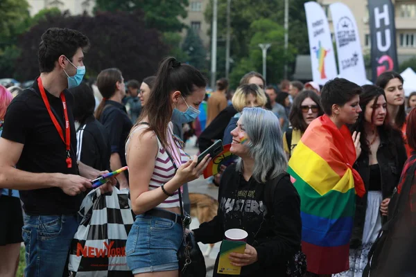 Sofia Bulharsko Června 2021 Lidé Účastní Každoroční Lgbt Sofia Pride — Stock fotografie