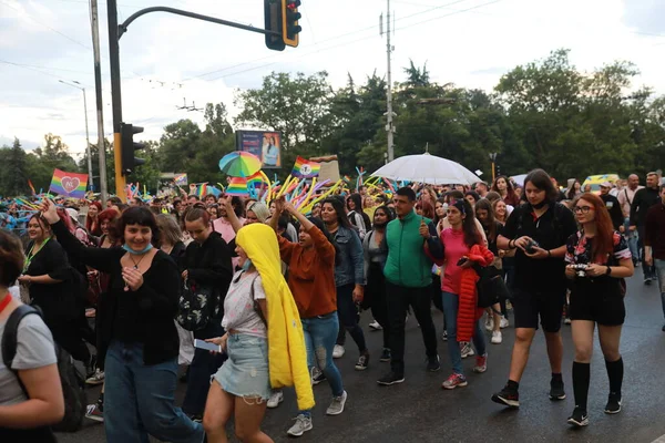 Sofia Bułgaria Czerwca 2021 Ludzie Uczestniczą Dorocznym Wydarzeniu Lgbt Sofia — Zdjęcie stockowe