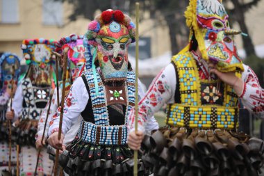 Kyustendil, Bulgaristan - 7 Şubat 2026: Üçüncü Maskeli Balo Festivali 