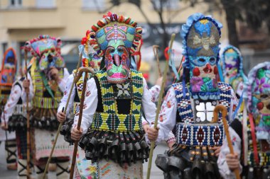Kyustendil, Bulgaristan - 7 Şubat 2026: Üçüncü Maskeli Balo Festivali 