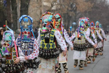 Kyustendil, Bulgaristan - 7 Şubat 2026: Üçüncü Maskeli Balo Festivali 