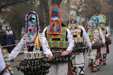 Kyustendil, Bulgaristan - 7 Şubat 2026: Üçüncü Maskeli Balo Festivali 