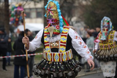 Kyustendil, Bulgaristan - 7 Şubat 2026: Üçüncü Maskeli Balo Festivali 