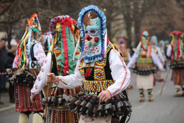 Kyustendil, Bulgaristan - 7 Şubat 2026: Üçüncü Maskeli Balo Festivali 