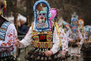 Kyustendil, Bulgaristan - 7 Şubat 2026: Üçüncü Maskeli Balo Festivali 