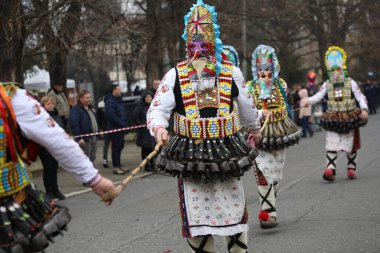 Kyustendil, Bulgaristan - 7 Şubat 2026: Üçüncü Maskeli Balo Festivali 