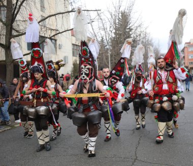 Kyustendil, Bulgaristan - 7 Şubat 2026: Üçüncü Maskeli Balo Festivali 