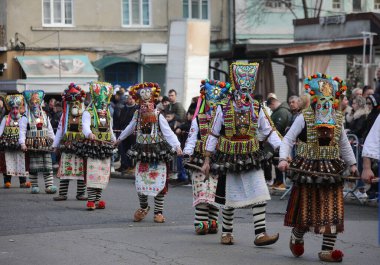Kyustendil, Bulgaristan - 7 Şubat 2026: Üçüncü Maskeli Balo Festivali 