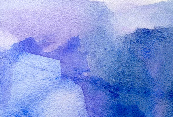 Abstrakt Ručně Malované Modré Fialové Akvarel Pozadí Mokrém Papíru Textura — Stock fotografie
