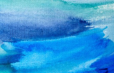 Kağıt dokusu üzerinde farklı katmanları olan soyut mavi suluboya arkaplan