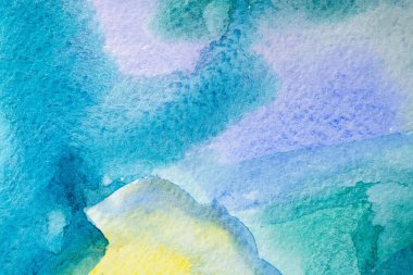 Soyut desen fırça mürekkebi arka plan akvaryum suluboya el boyası. Dekoratif mavi duvar kağıdı