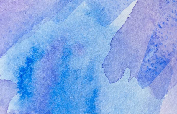 Abstrakte Hand Gemalt Blau Lila Aquarell Hintergrund Auf Nassem Papier — Stockfoto