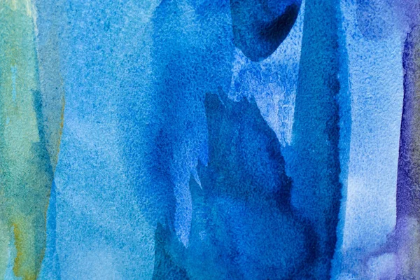 Aquarelles Bleues Sur Papier Texture Fond Design Élément Peint Main — Photo