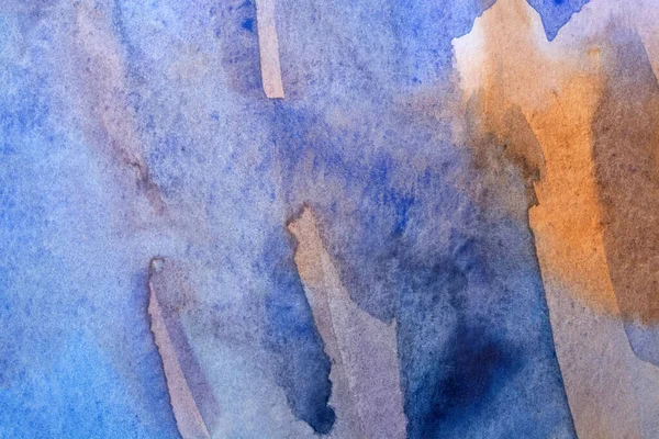 アブストラクト質感ブラシインクアート背景アクエレル水彩スプラッシュ手描きペイント 装飾的な青の壁紙 — ストック写真