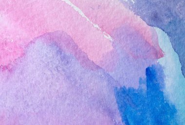 Kağıt dokusunda farklı katmanlara sahip soyut suluboya arkaplan, pembe mavi sanat