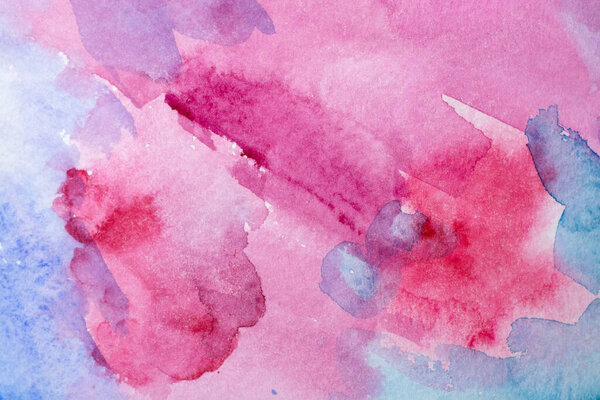 Magenta Paper Texture. Background, pink watercolor splash hand drawn