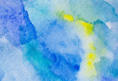 Kağıt dokusunda mavi suluboya, arkaplan tasarımı, elle boyanmış element