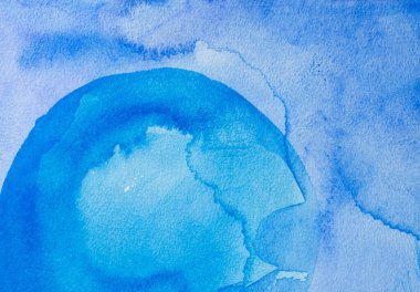 Soyut desen fırça mürekkebi arka plan akvaryum suluboya el boyası. Dekoratif mavi duvar kağıdı