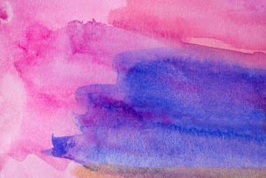 Kağıt dokusunda farklı katmanlara sahip soyut suluboya arkaplan, pembe mavi sanat