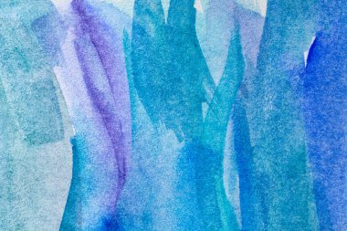 Soyut desen fırça mürekkebi arka plan akvaryum suluboya el boyası. Dekoratif mavi duvar kağıdı