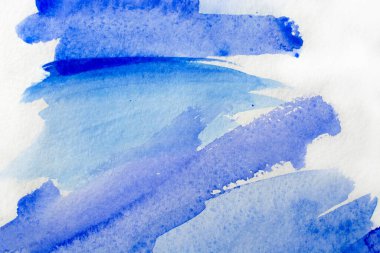 Soyut desen fırça mürekkebi arka plan akvaryum suluboya el boyası. Dekoratif mavi duvar kağıdı