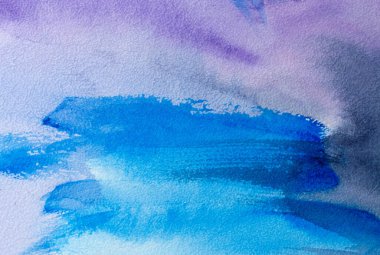 Soyut El, ıslak kağıt üzerine mavi suluboya arkaplan, yaratıcı duvar kağıdı veya tasarım için doku.