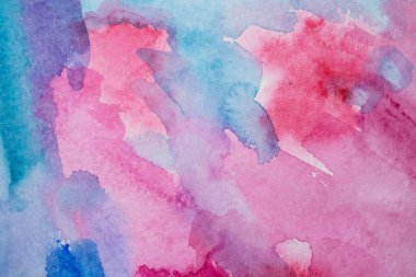 Kağıt dokusunda farklı katmanlara sahip soyut suluboya arkaplan, pembe mavi sanat