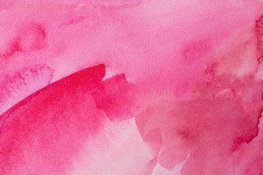 Soyut desen fırça mürekkep arkaplanı pembe kırmızı akvaryum suluboya el boyası çizimi