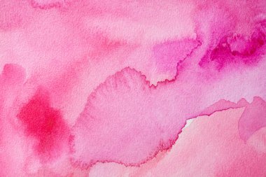 Soyut desen fırça mürekkep arkaplanı pembe kırmızı akvaryum suluboya el boyası çizimi