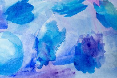 Soyut El, ıslak kağıt üzerine mavi suluboya arkaplan, yaratıcı duvar kağıdı veya tasarım için doku.