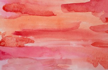 Kağıt dokusunda kırmızı suluboya boya, arkaplan tasarımı, elle boyanmış element