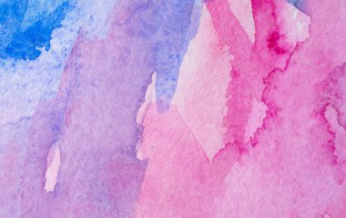 Kağıt dokusunda farklı katmanlara sahip soyut suluboya arkaplan, pembe mavi sanat