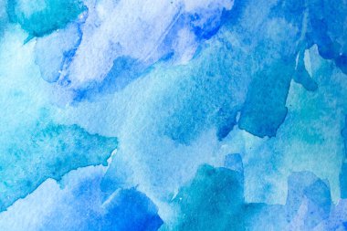 Soyut desen fırça mürekkebi arka plan akvaryum suluboya el boyası. Dekoratif mavi duvar kağıdı