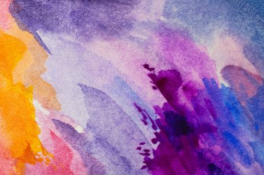 Suluboya sanat arka planı, renkli desenli, çok renkli, soyut dekoratif parlak duvar kağıdı. Kağıt yapısı.