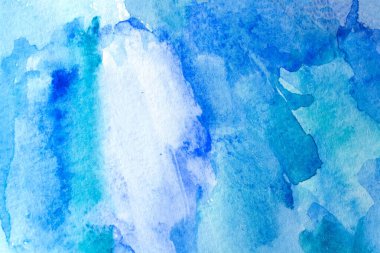 Kağıt dokusunda mavi suluboya, arkaplan tasarımı, elle boyanmış element