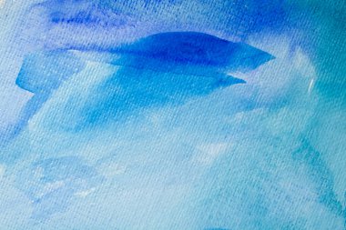 Kağıt dokusunda mavi suluboya, arkaplan tasarımı, elle boyanmış element