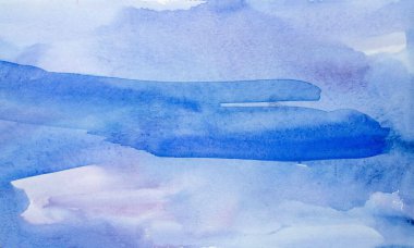 Kağıt dokusunda mavi suluboya, arkaplan tasarımı, elle boyanmış element