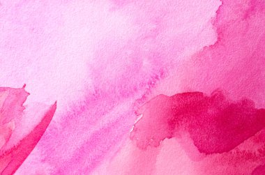 Soyut desen fırça mürekkep arkaplanı pembe kırmızı akvaryum suluboya el boyası çizimi