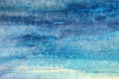 Kağıt dokusunda mavi suluboya, arkaplan tasarımı, elle boyanmış element