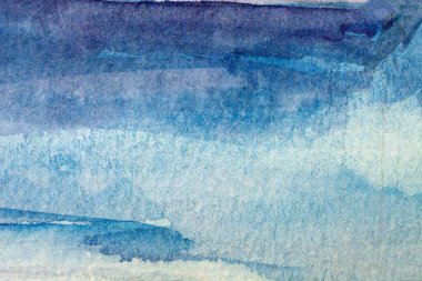 Kağıt dokusunda mavi suluboya, arkaplan tasarımı, elle boyanmış element