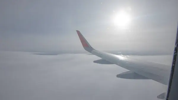 Vista da janela do avião. — Fotografia de Stock