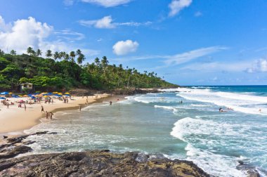 Itacare, Tropik sahil manzarası, Bahia, Brezilya, Güney Amerika