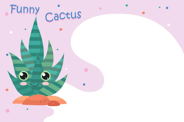 Dibujo Lindo Fondo Cactus Blanco Rosa — Vector de stock