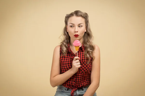 GIRL WITH BIG CANDY — Stock Photo, Image