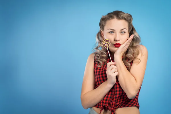 GIRL WITH BIG CANDY — Stock Photo, Image