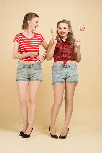 GIRLS WITH BIG CANDYS — Stock Photo, Image