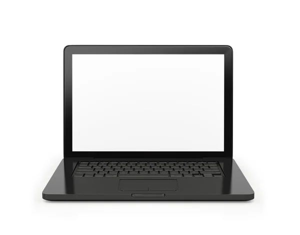 Portátil con pantalla en blanco, aislado sobre fondo blanco —  Fotos de Stock