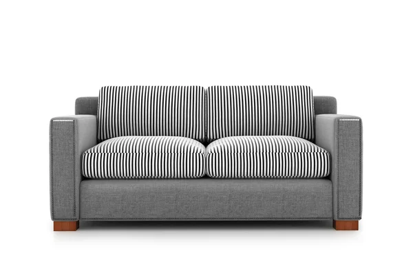 Sofa isolated on white background. 3d illustration — Stock Photo, Image