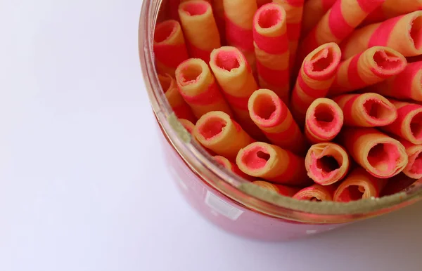 Çilek aromalı gofret.